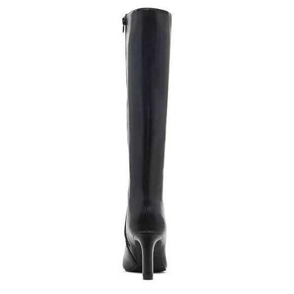 Madden Girl Voyage Knee High Square Toe Dress Boots Black 6M Polyurethane $99 NW - Picture 2 of 13
